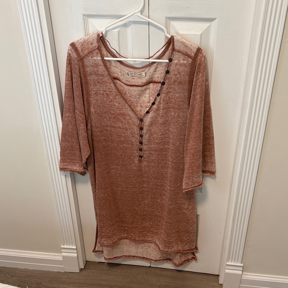 Free People Tunic Top with Button Accents
